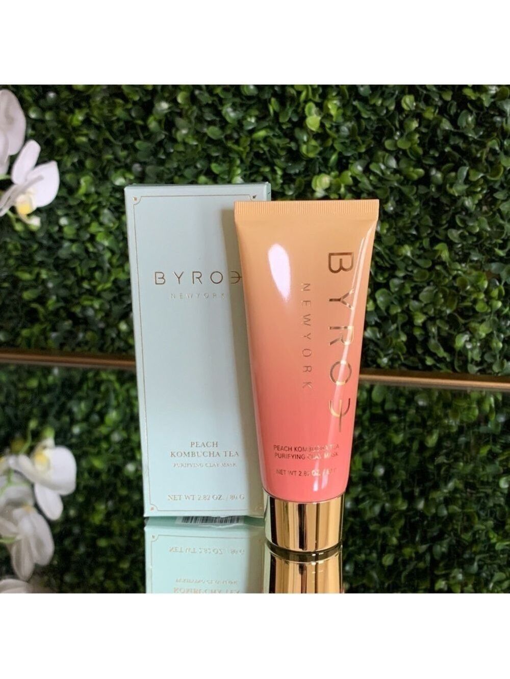 Byroe Peach Kombucha Tea Purifying Clay Mask | NEW | 2.82oz 8G | Safety Sealed